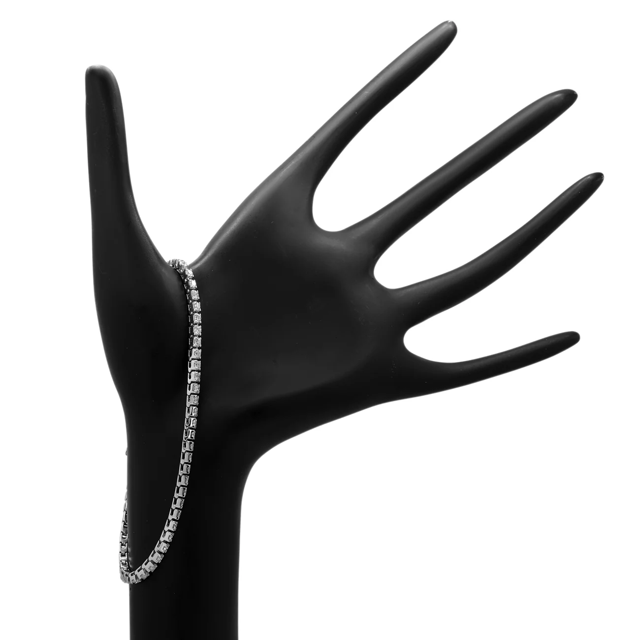 14K White Gold 2.88 Carat Diamond Tennis Bracelet - Image 3