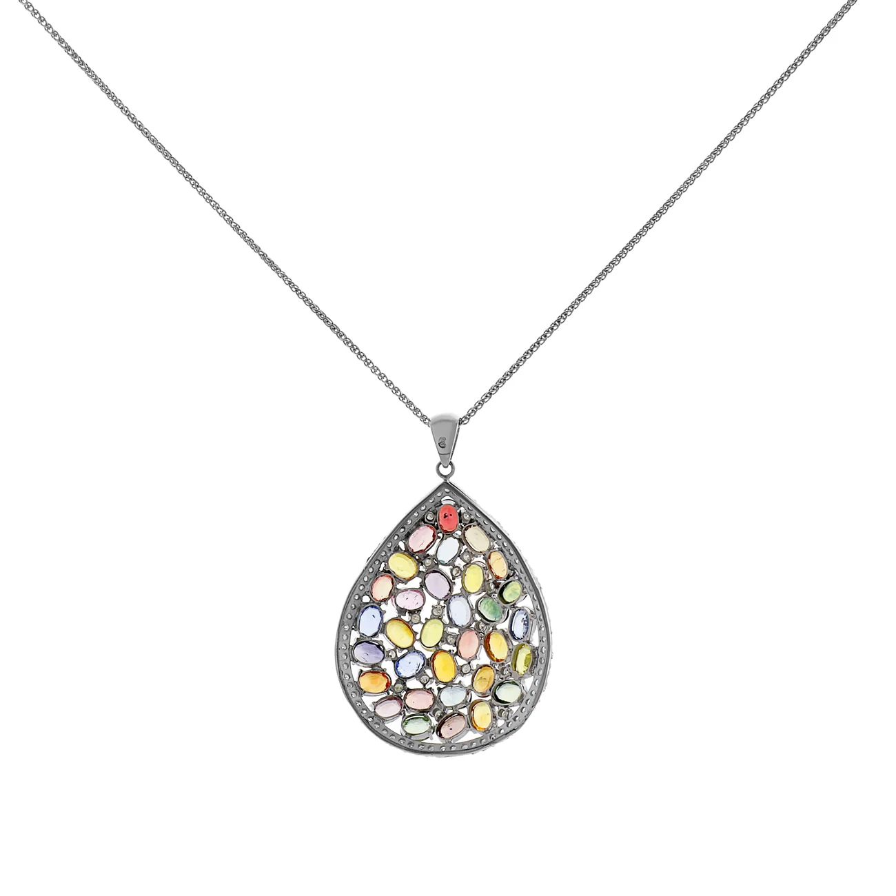14K White Gold 33.21 Carat Sapphire Pendant - Image 2