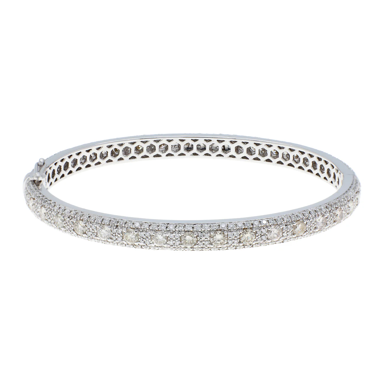 14K White Gold 5.32 Carat Diamond Bangle