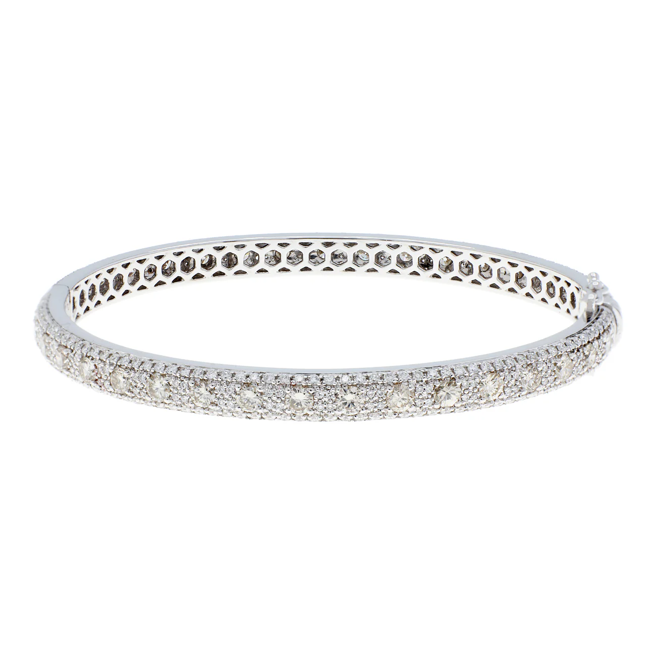 14K White Gold 5.32 Carat Diamond Bangle - Image 2