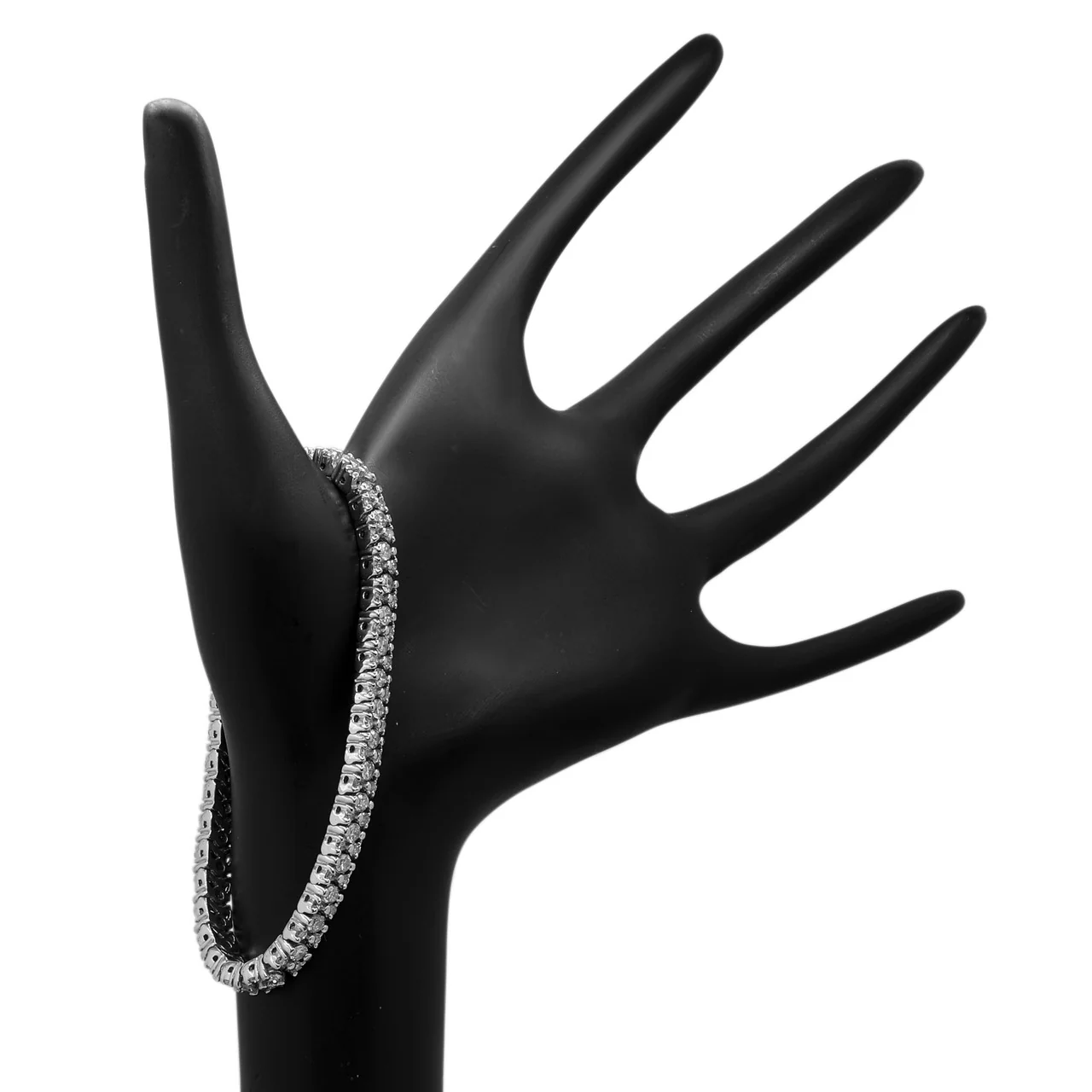 14K White Gold 6.24 Carat Tennis Bracelet - Image 3