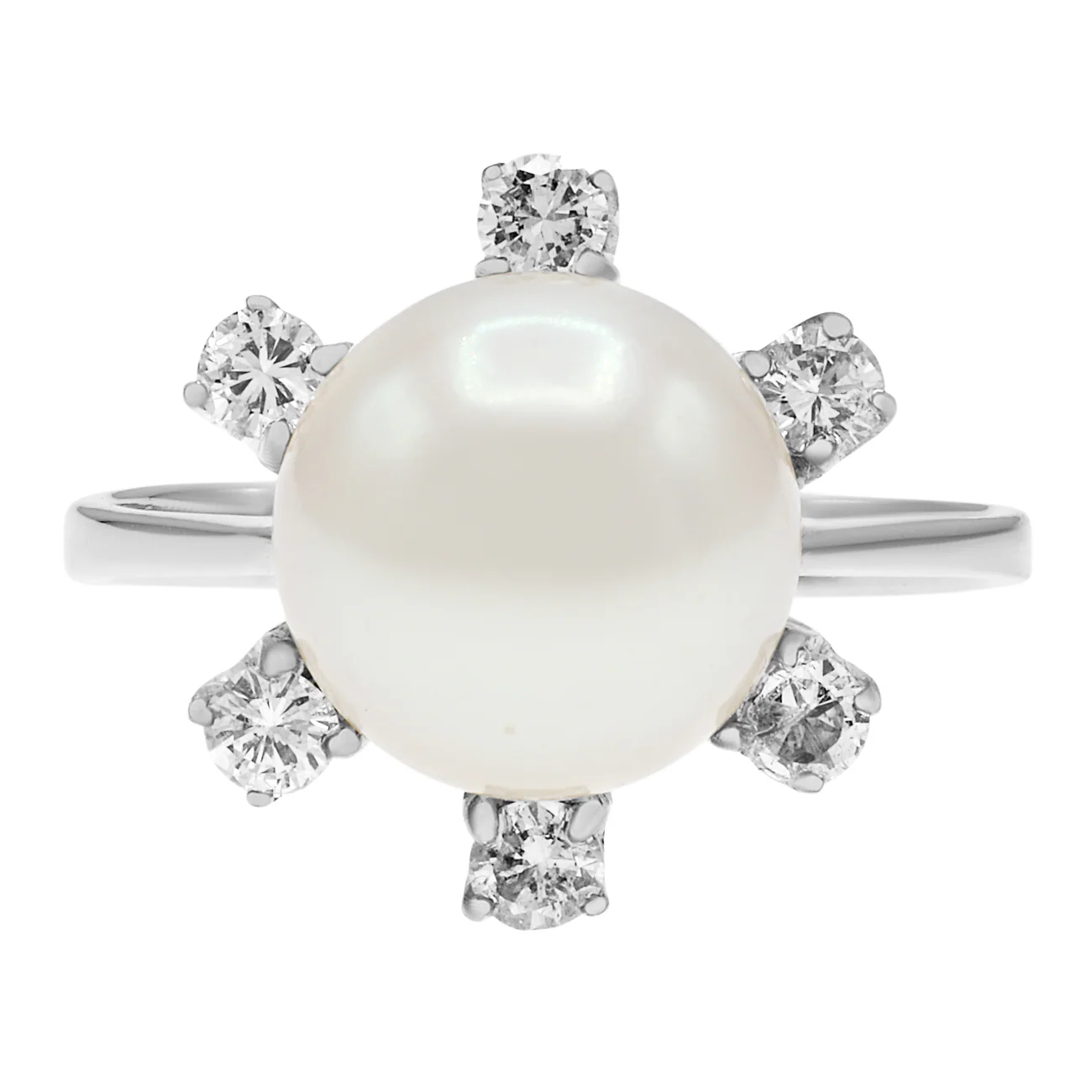 14K White Gold Akoya Pearl Ring