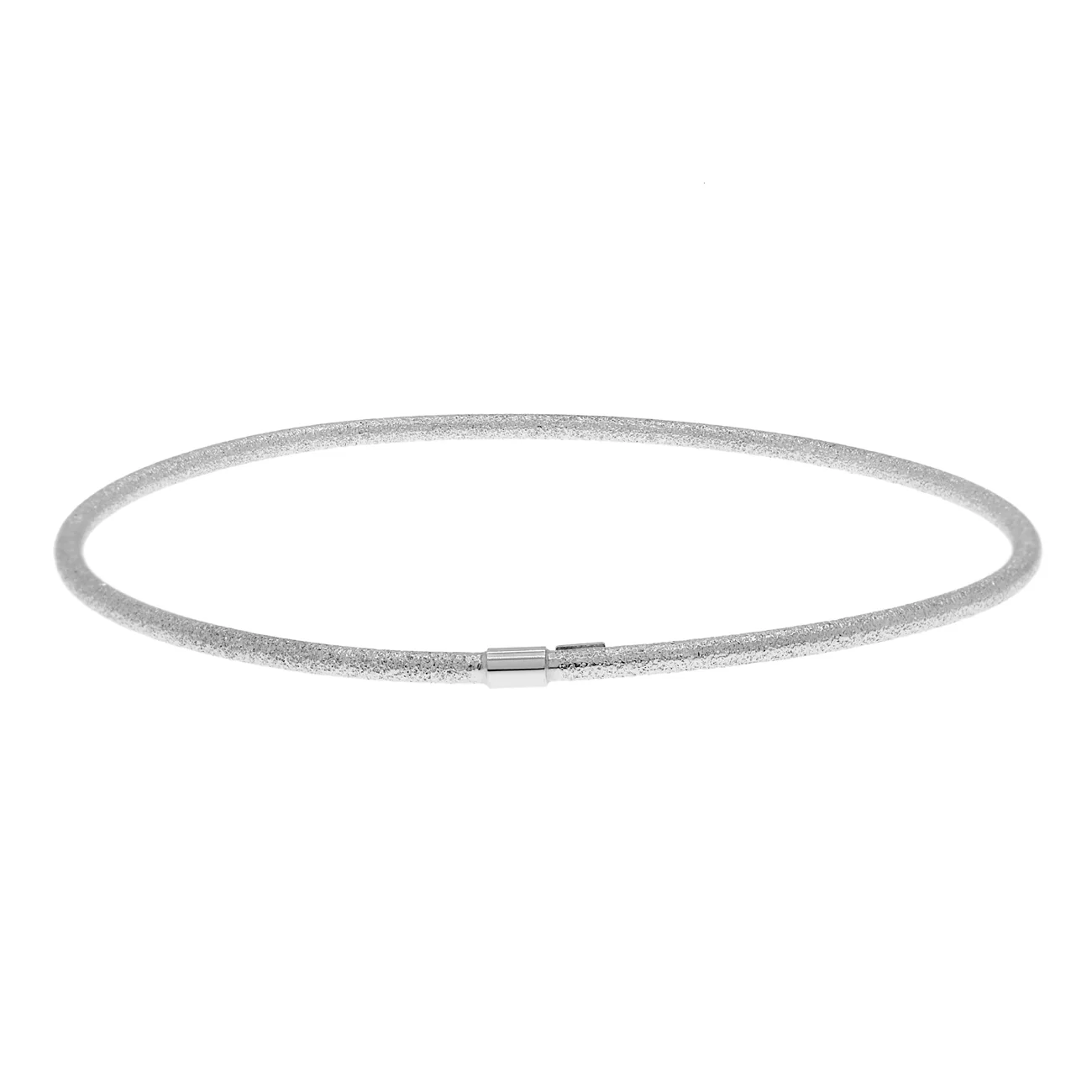 14K White Gold Blasted Bangle - Image 2