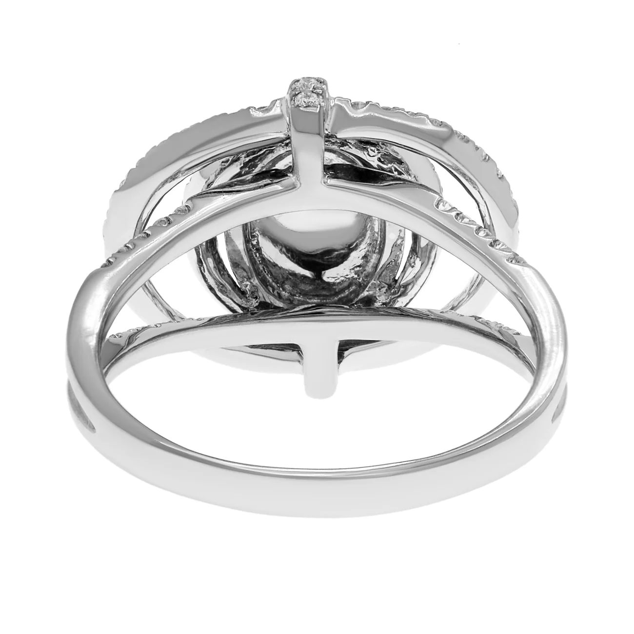 14K White Gold Cabochon Jadeite Ring - Image 2