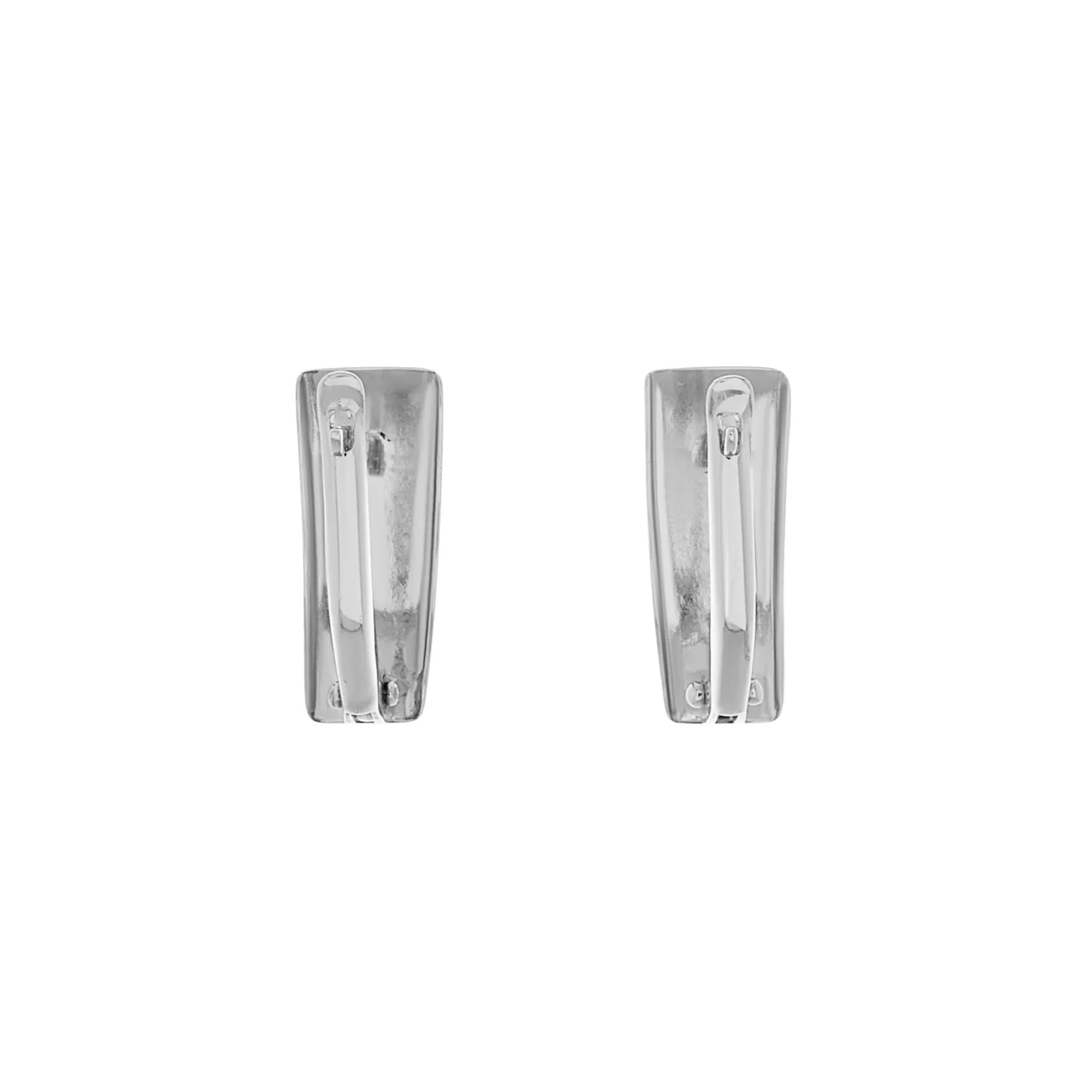 14K White Gold Diamond Cut Earrings - Image 2