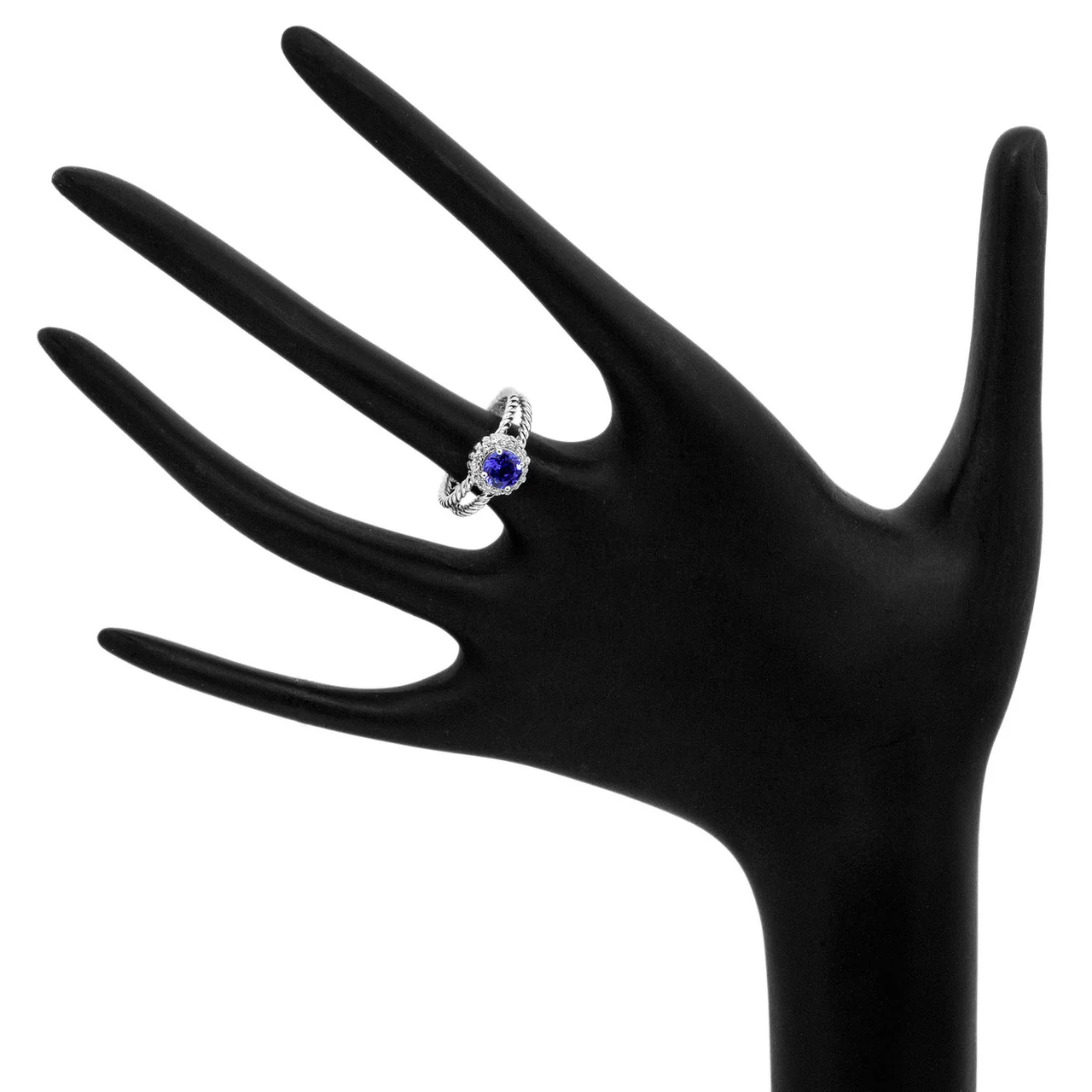 14K White Gold Diamond Tanzanite Ring - Image 3