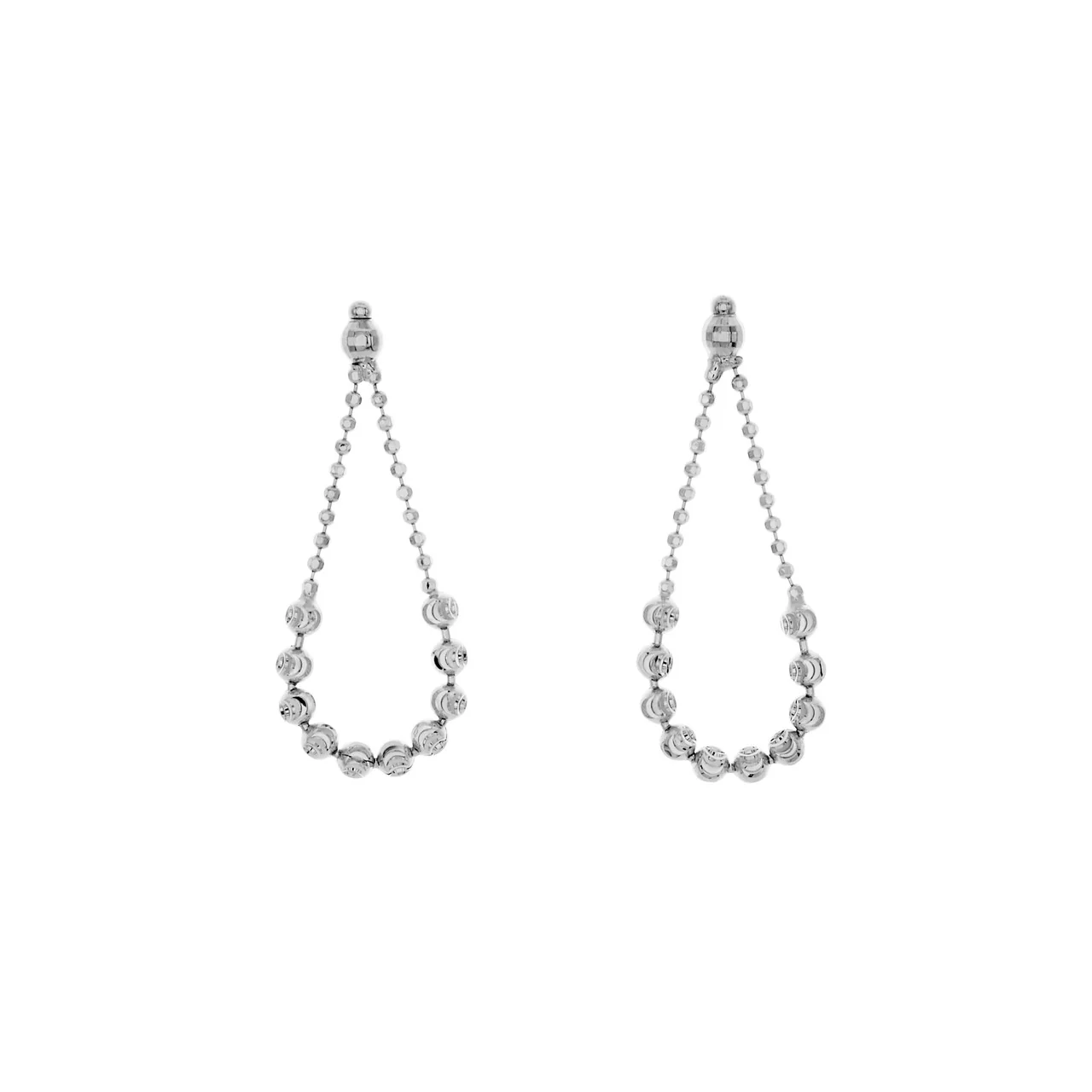 14K White Gold Drop Earrings