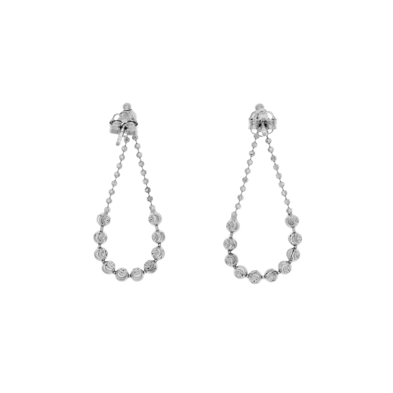 14K White Gold Drop Earrings - Image 2