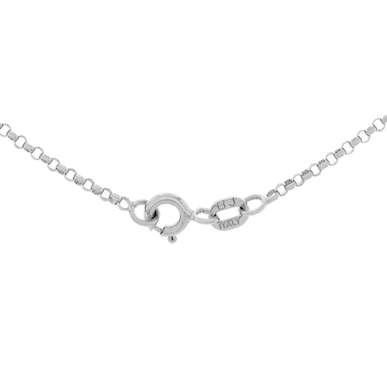 14K White Gold Puffed Heart Lariat Pendant - Image 2