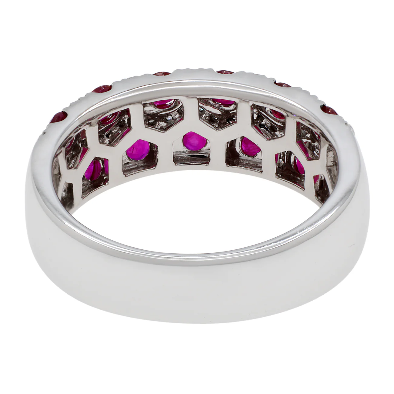14K White Gold Ruby Diamond Ring - Image 2