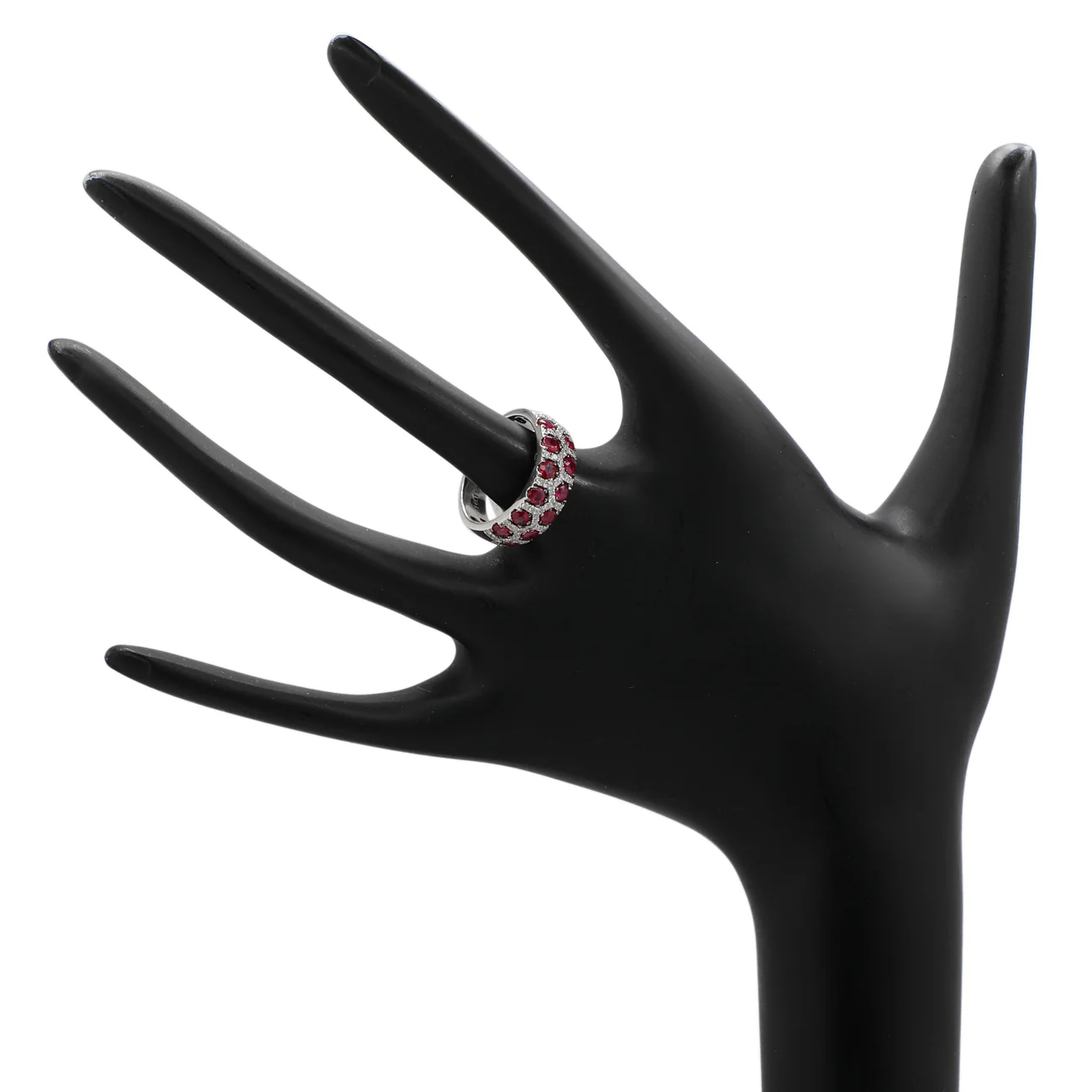 14K White Gold Ruby Diamond Ring - Image 3