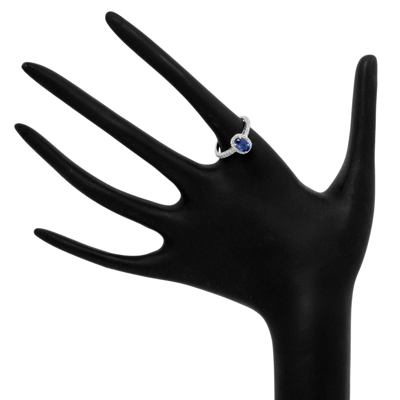 14K White Gold Sapphire Diamond Ring - Image 4
