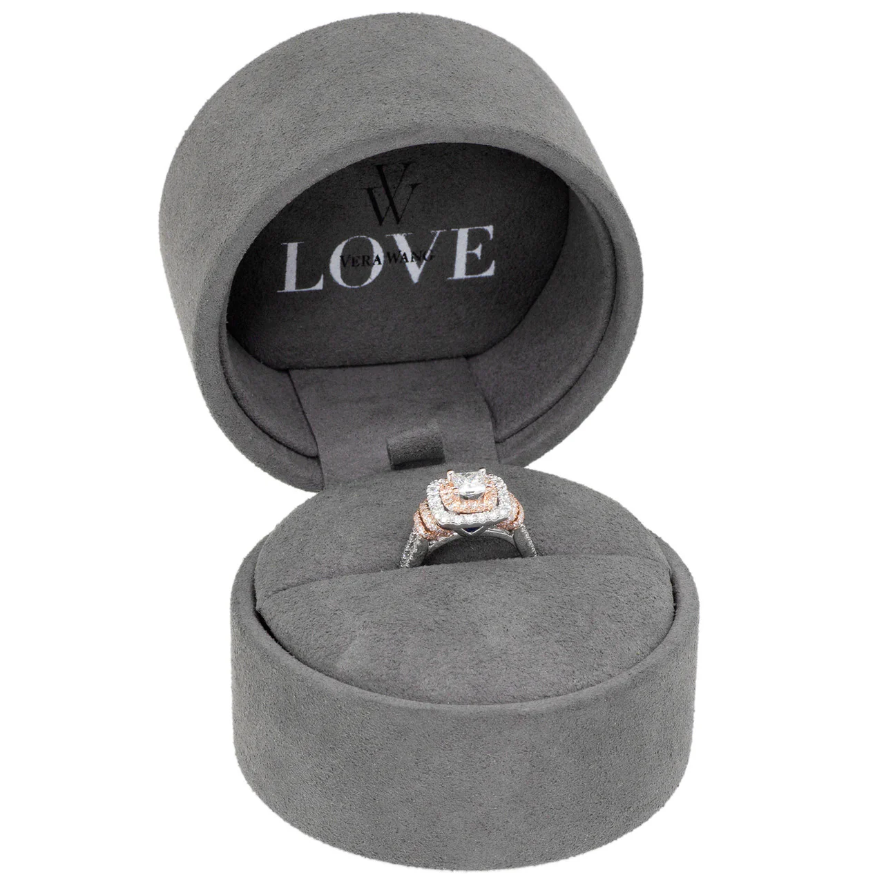 14K White Gold Vera Wang Princess Cut Diamond Ring - Image 5