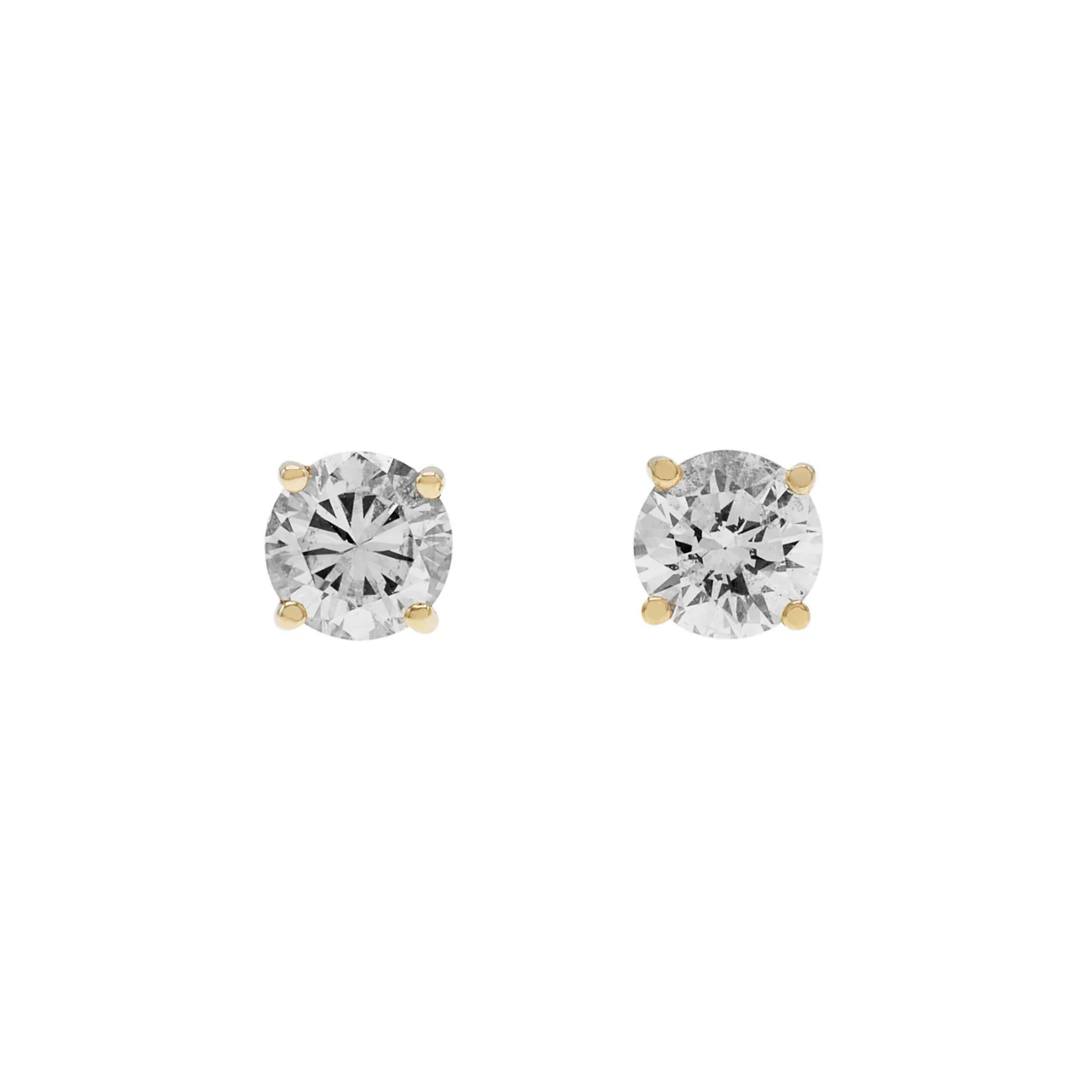 14K Yellow Gold 0.78 Carat Diamond Stud Earrings