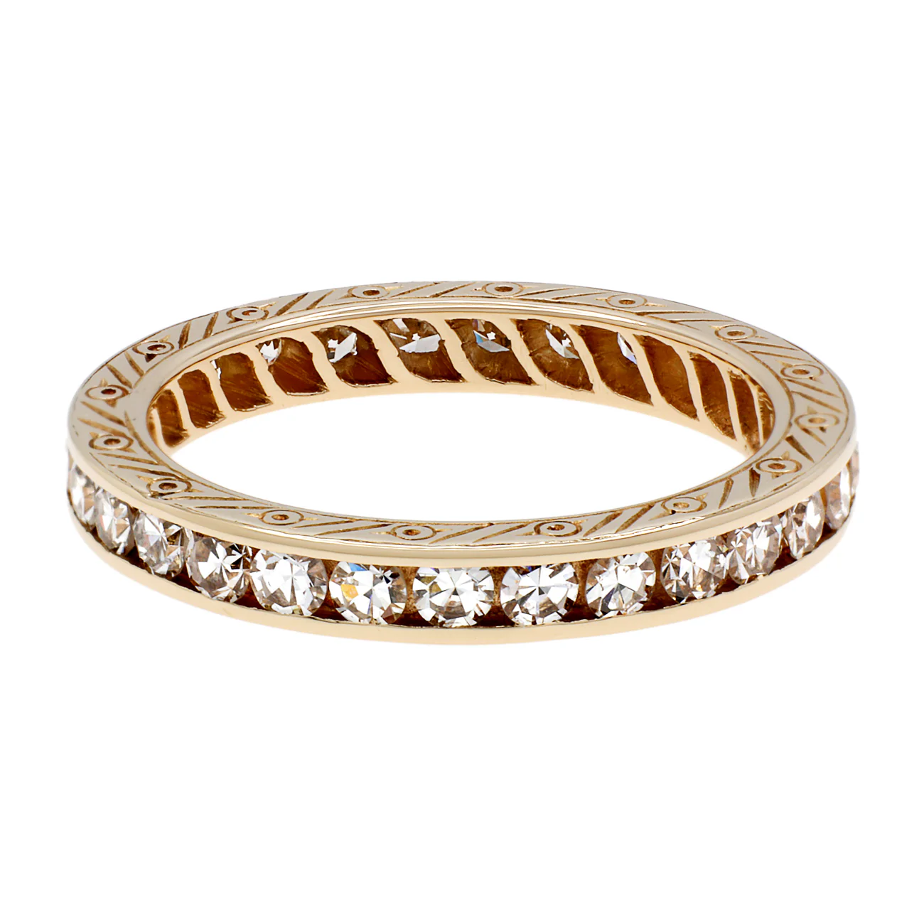 14K Yellow Gold 0.87 Carat Diamond Eternity Ring