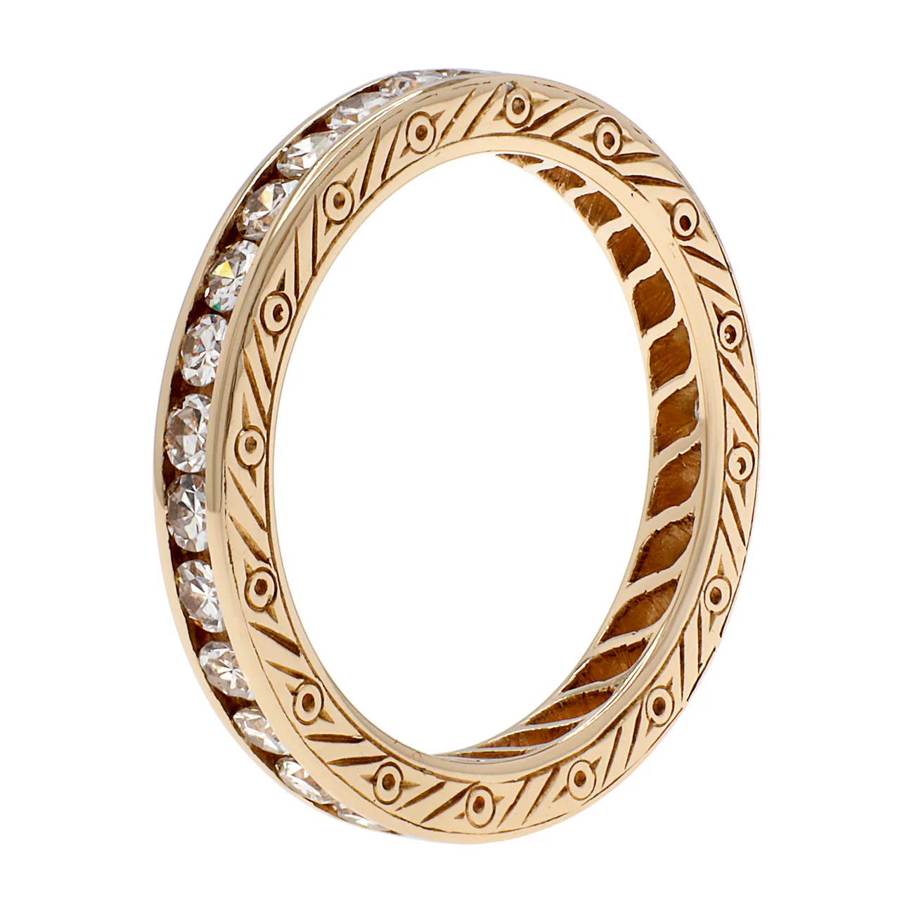 14K Yellow Gold 0.87 Carat Diamond Eternity Ring - Image 2