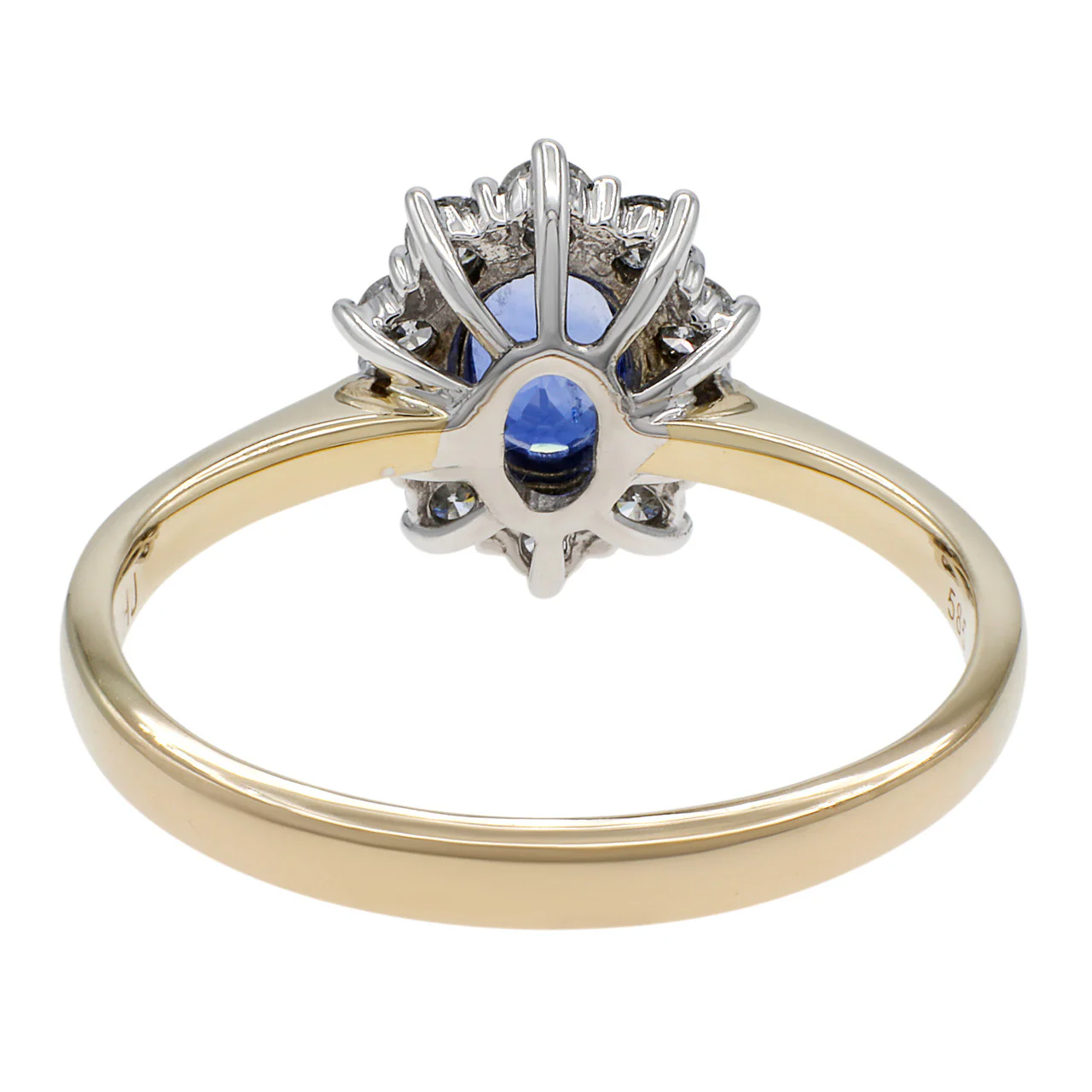 14k Yellow Gold 1.00 Carat Sapphire & Diamond Ring - Image 3