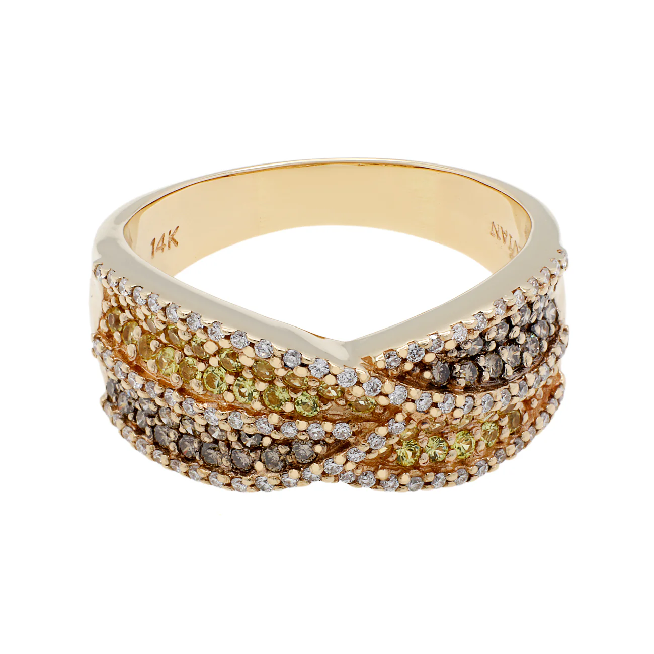 14K Yellow Gold 1.17 Carat Fancy Yellow & Brown Diamonds