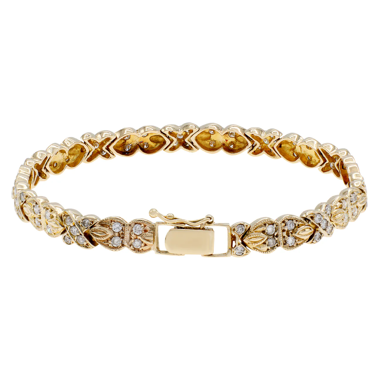 14K Yellow Gold 1.74 Carat X Link Bracelet - Image 2