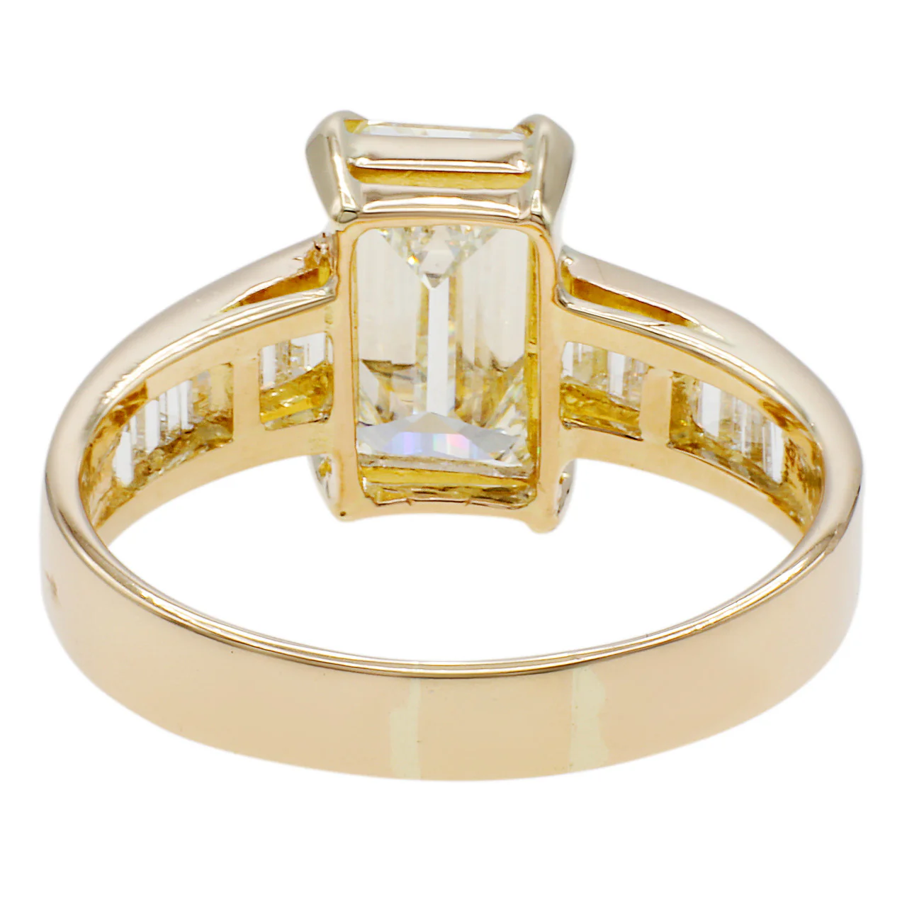 14K Yellow Gold 1.85 Carat Emerald Diamond Ring - Image 3