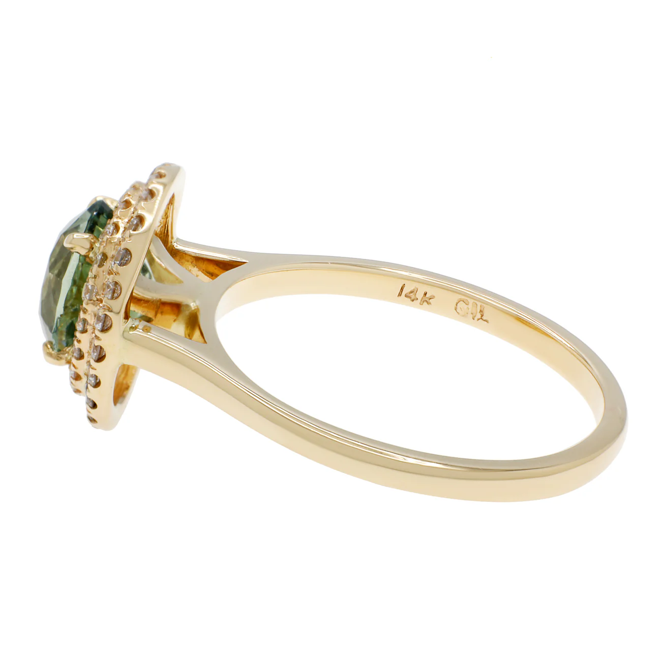 14K Yellow Gold 2.63 Carat Green Sapphire Ring - Image 2