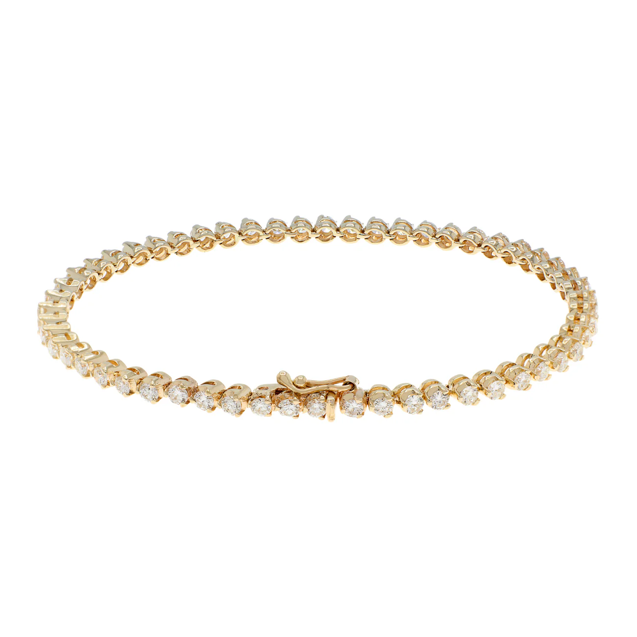14K Yellow Gold 2.65 Carat Tennis Bracelet - Image 2