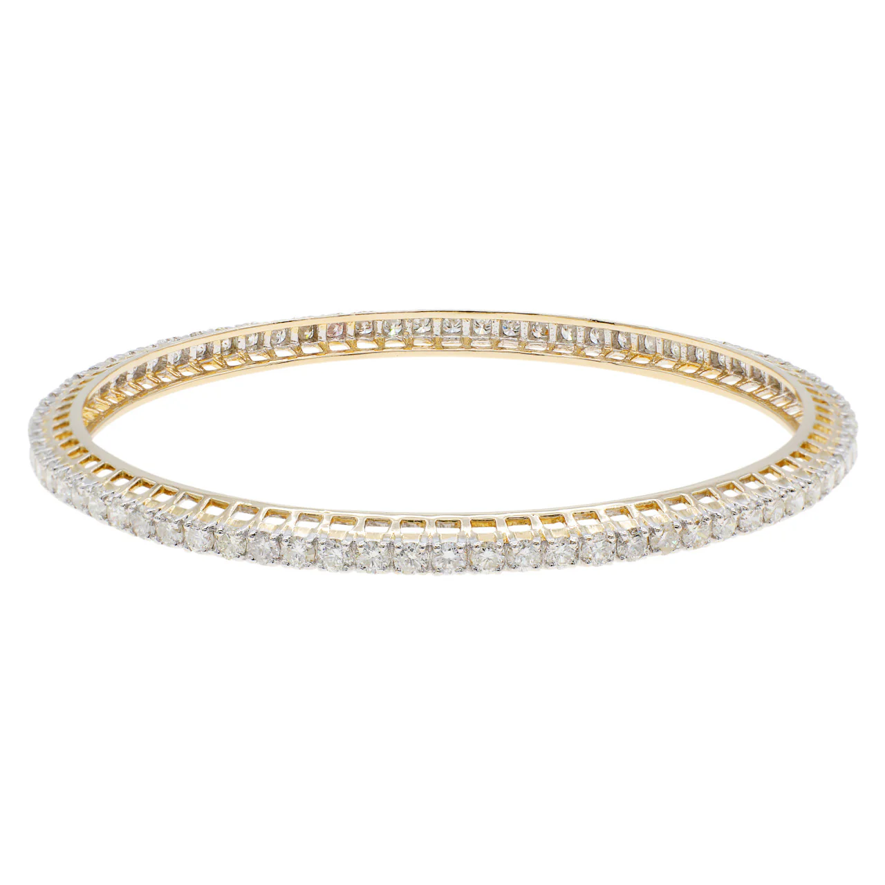 14K Yellow Gold 5.14 Carat Diamond Bangle