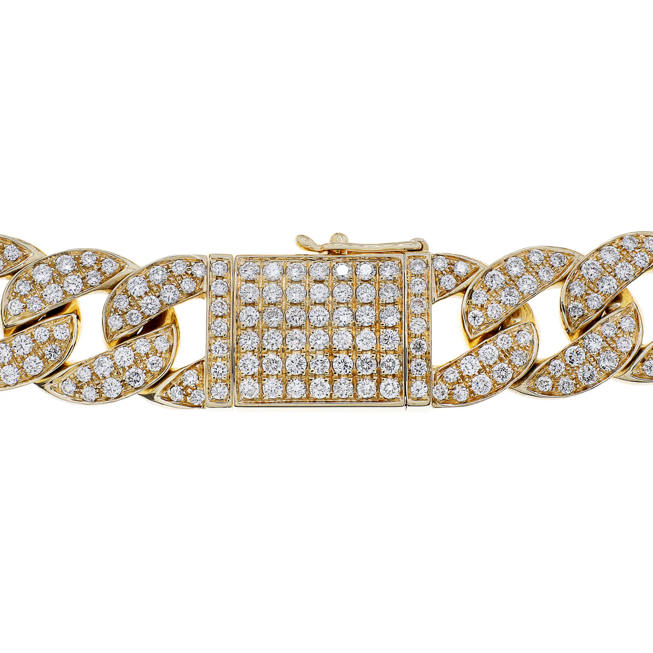 14K Yellow Gold 6.48 Carat Pave Curb Link Bracelet - Image 3