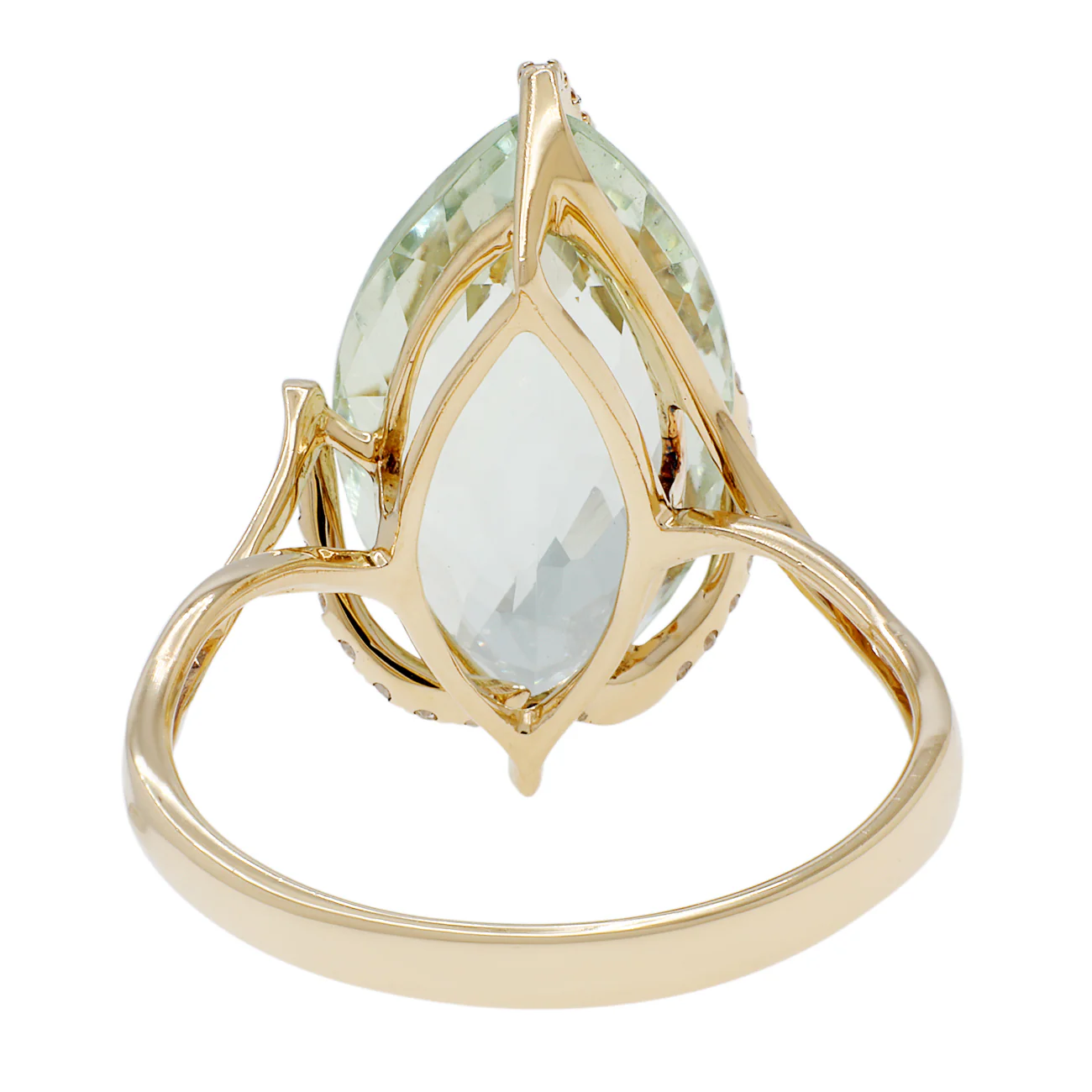 14K Yellow Gold 8.21 Carat Green Quartz Ring - Image 3