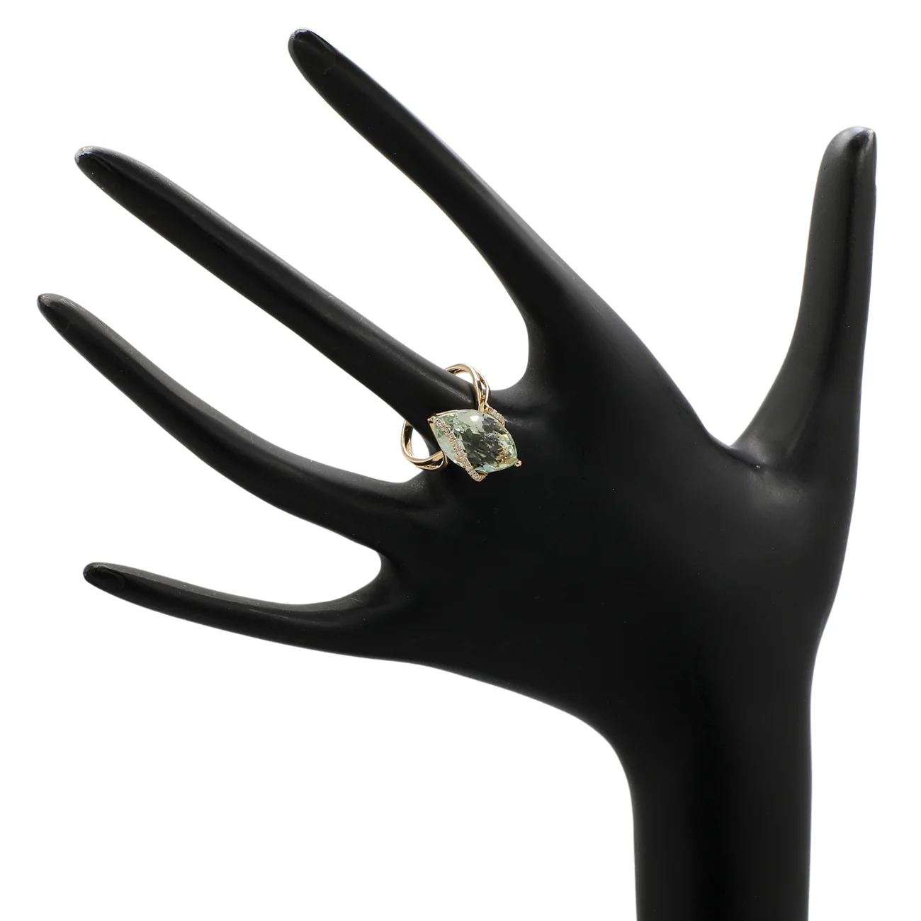 14K Yellow Gold 8.21 Carat Green Quartz Ring - Image 4
