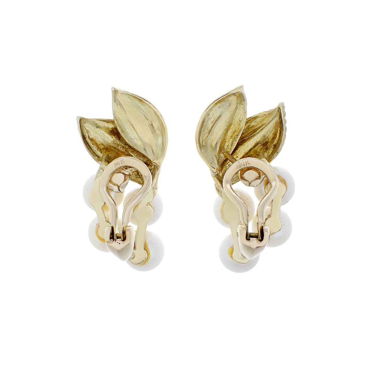 14K Yellow Gold Akoya Pearl Clip-On Earrings - Image 2