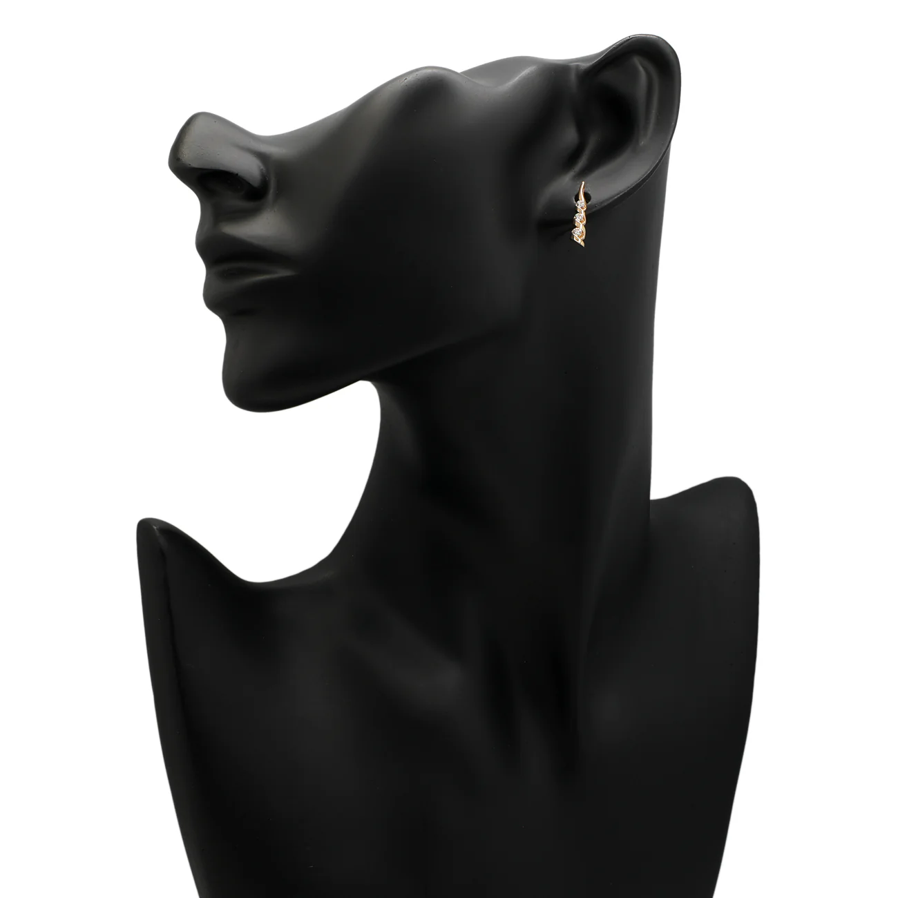 14K Yellow Gold Diamond Earrings - Image 3