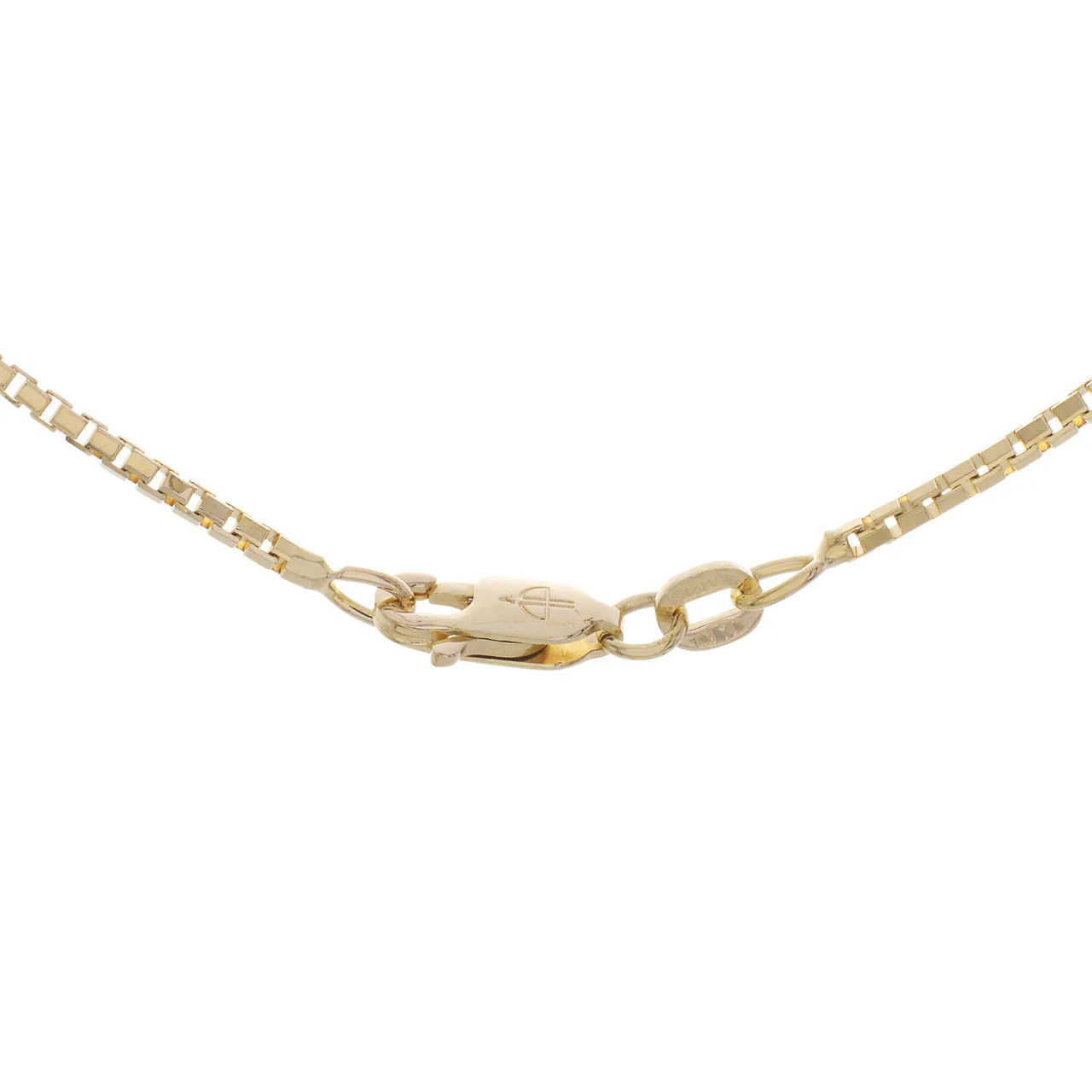 14K Yellow Gold Gold Box Link Chain Necklace - Image 3