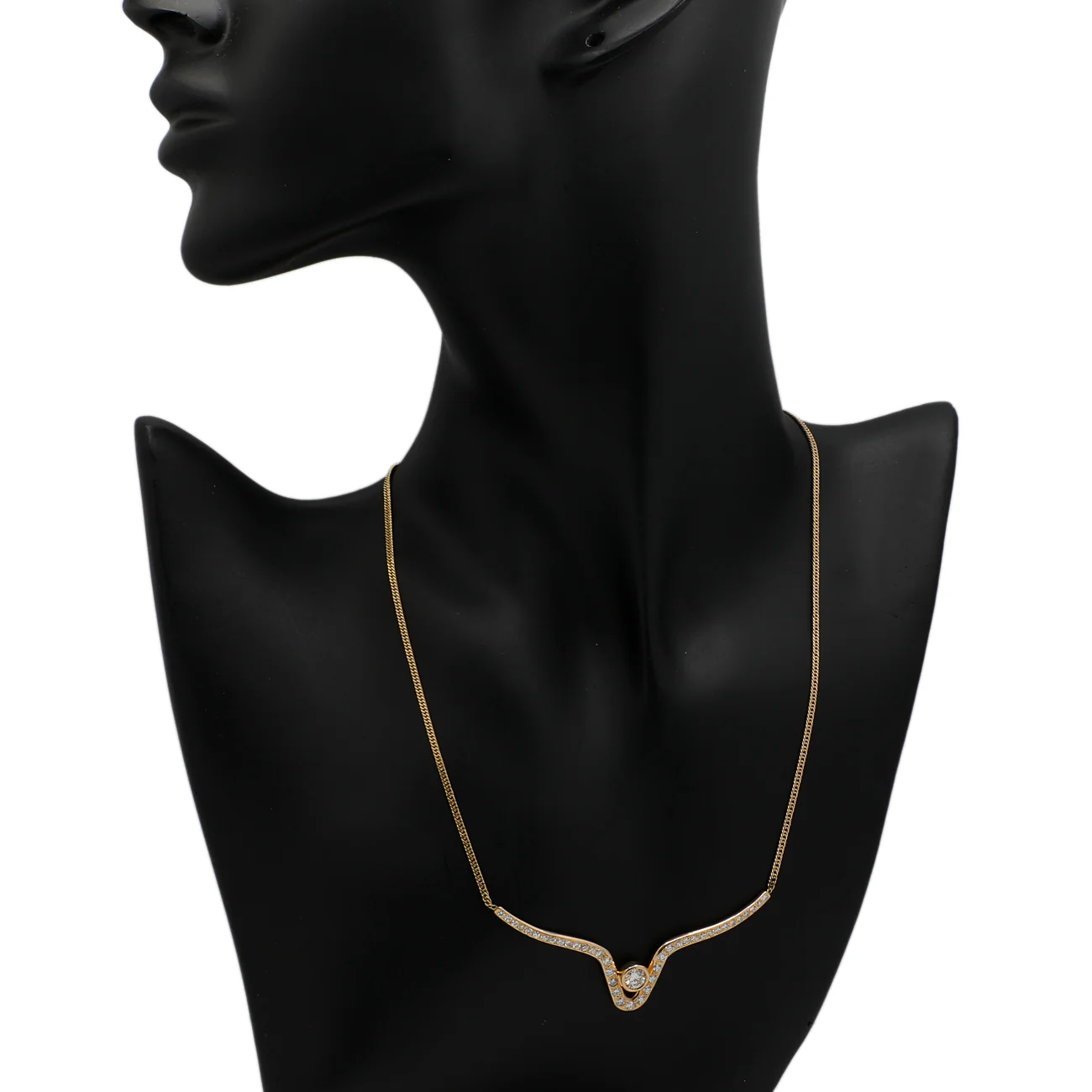 14K Yellow Gold Lavaliere 0.66 Carat Diamond Necklace - Image 3