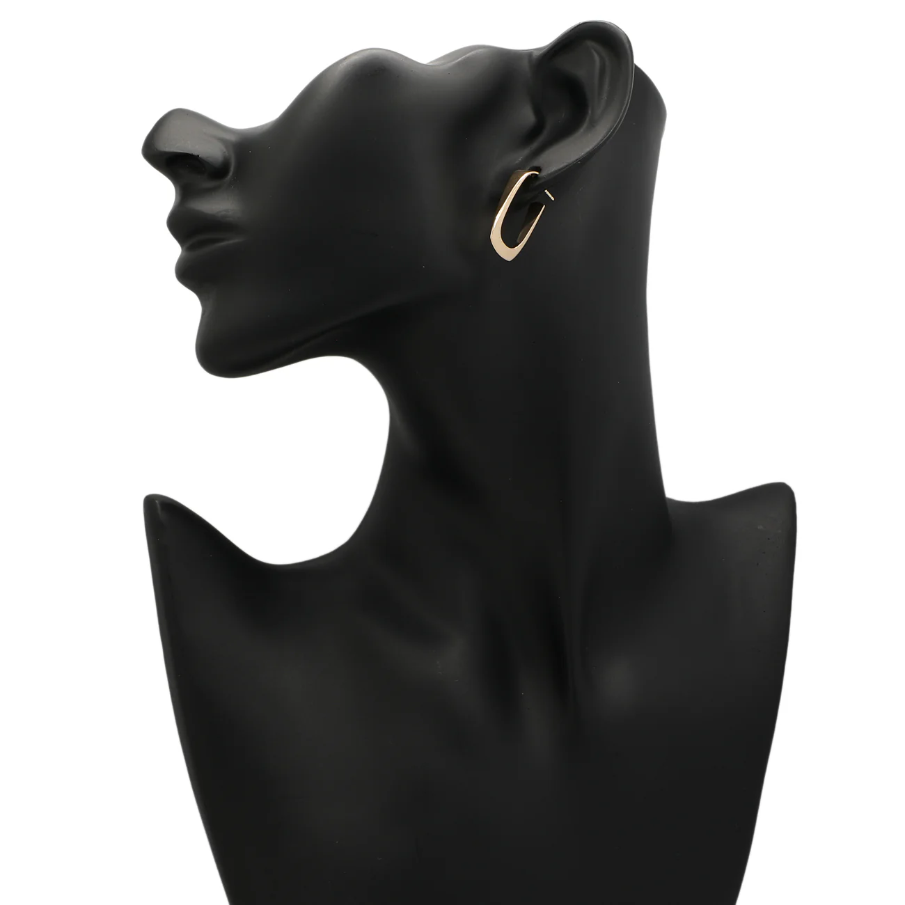 14K Yellow Gold Rectangular Hoop Earrings - Image 3