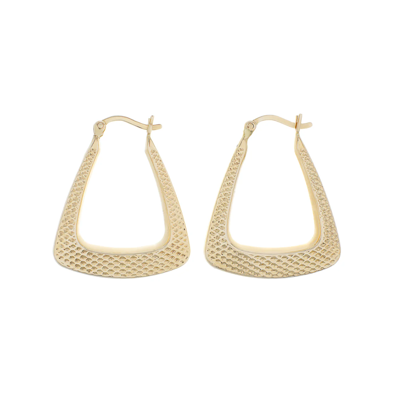 14K Yellow Gold Rectangular Hoop Earrings
