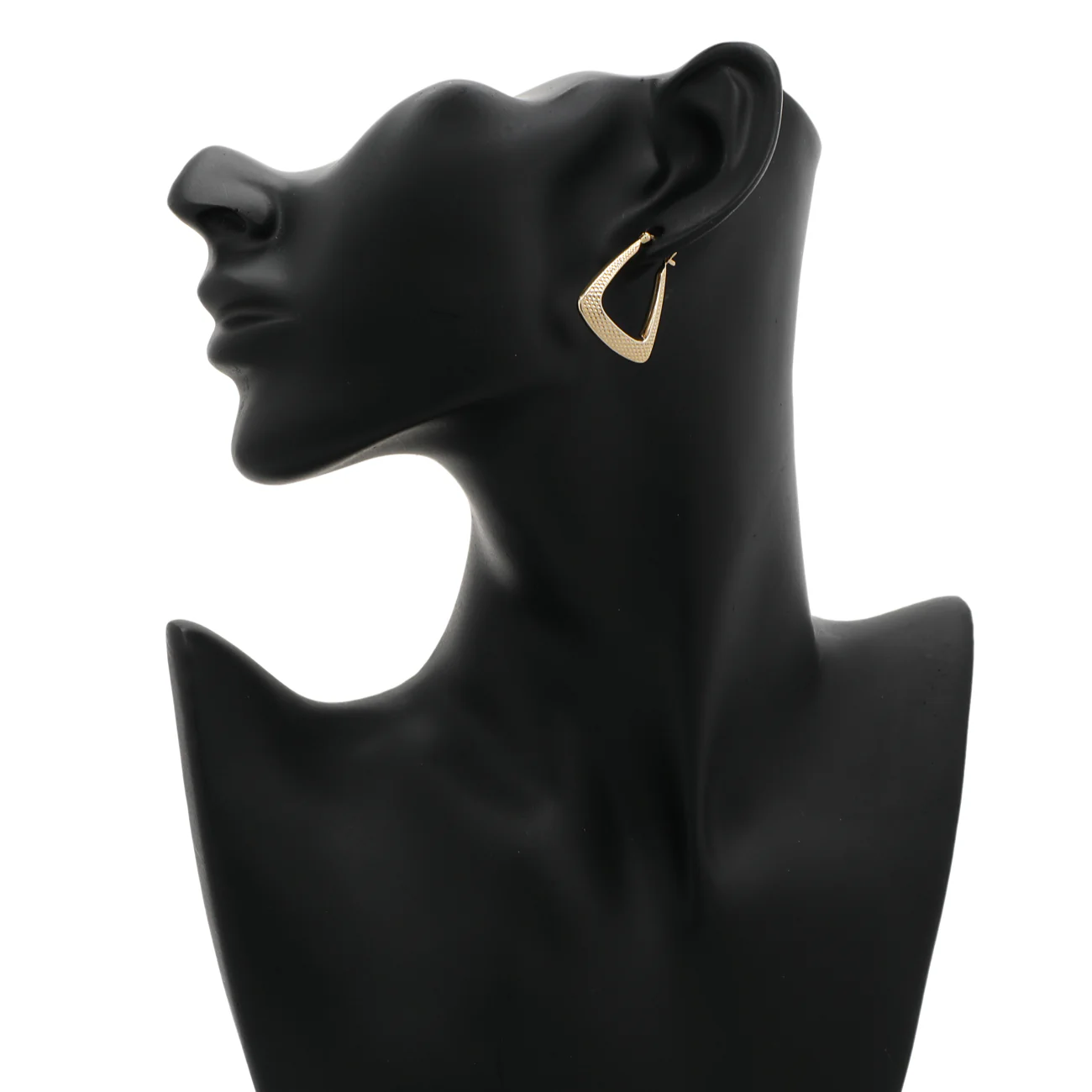 14K Yellow Gold Rectangular Hoop Earrings - Image 3