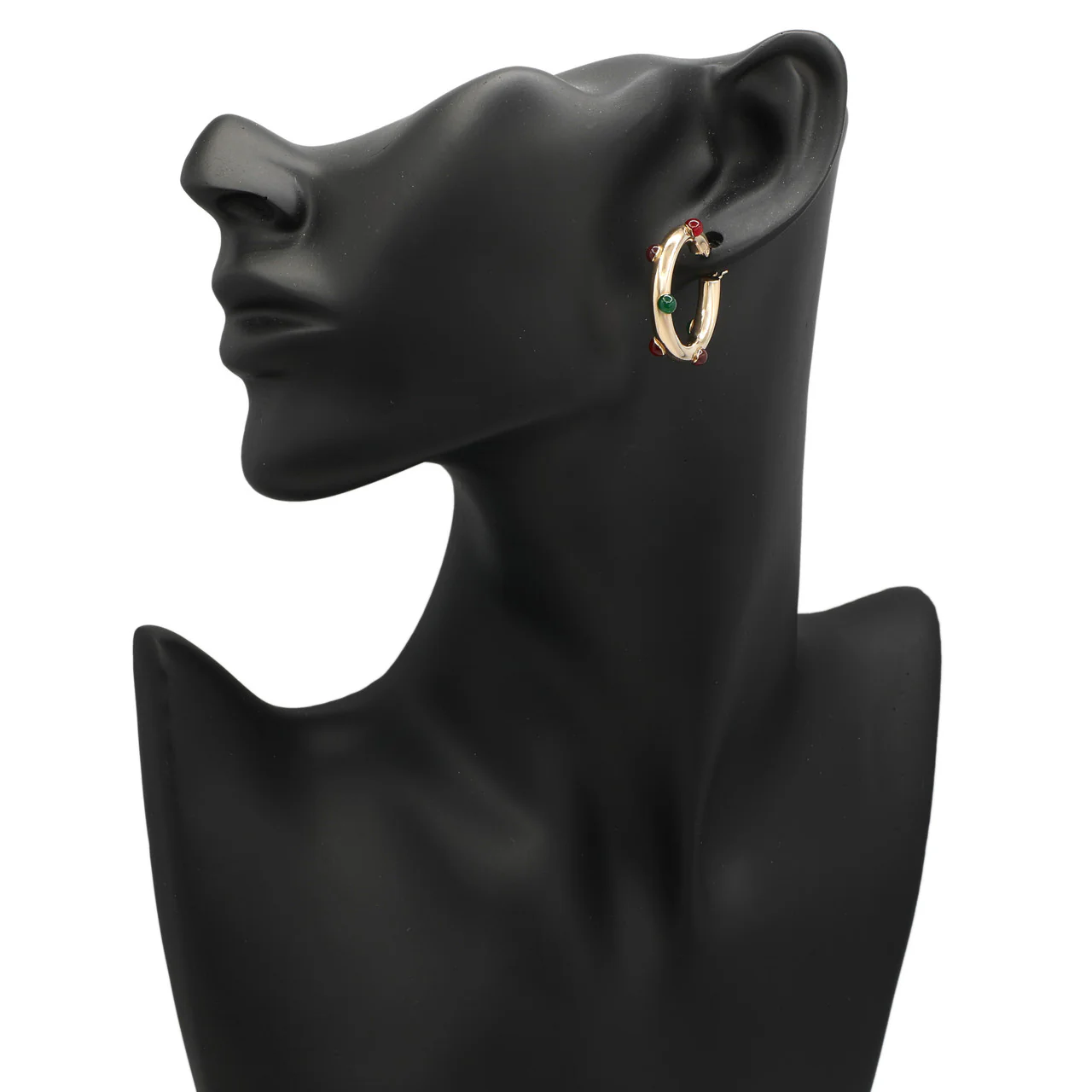 14K Yellow Gold Resin Hoop Earrings - Image 2