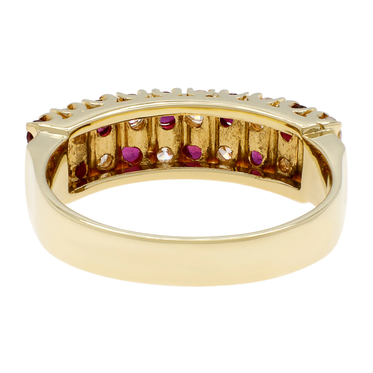 14K Yellow Gold Ruby Diamond Ring - Image 2