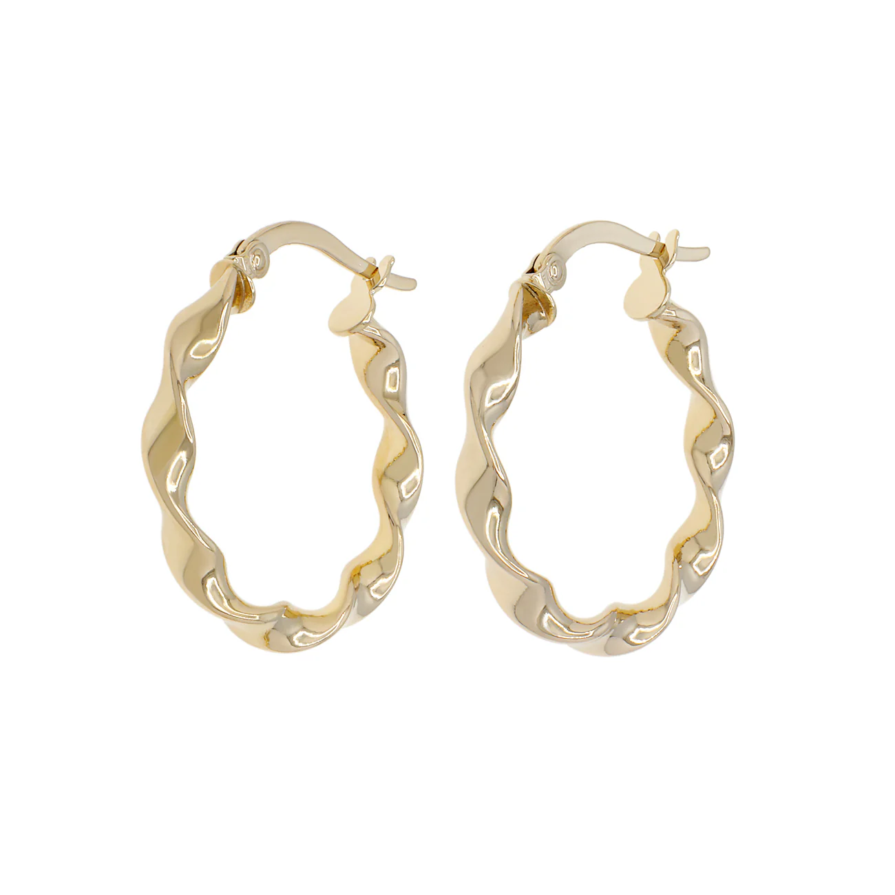14K Yellow Gold Twist Hoops