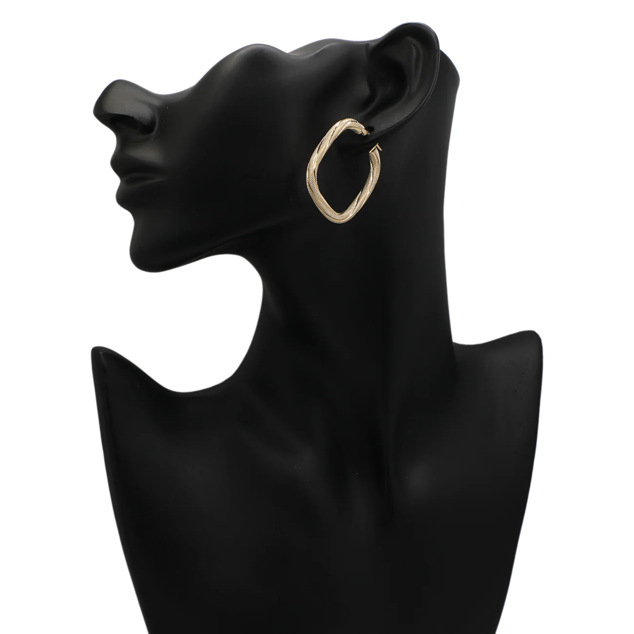 14K Yellow Gold Twist Earrings - Image 3