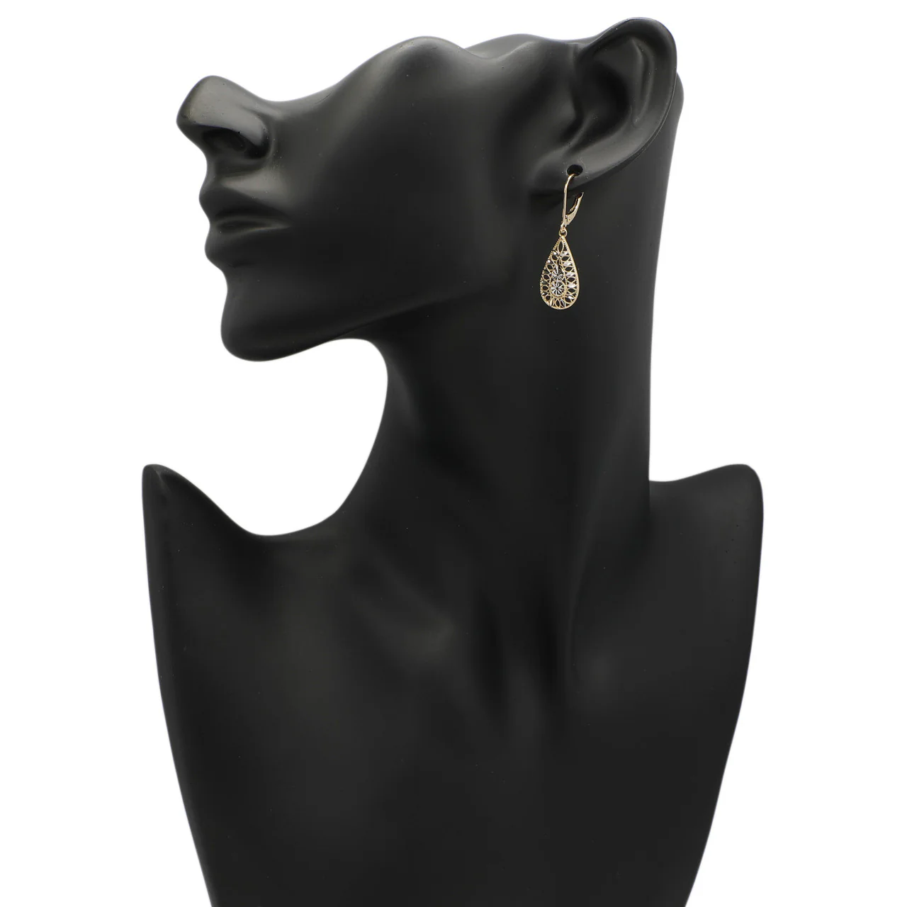 14K Yellow & White Gold Drop Earrings - Image 3