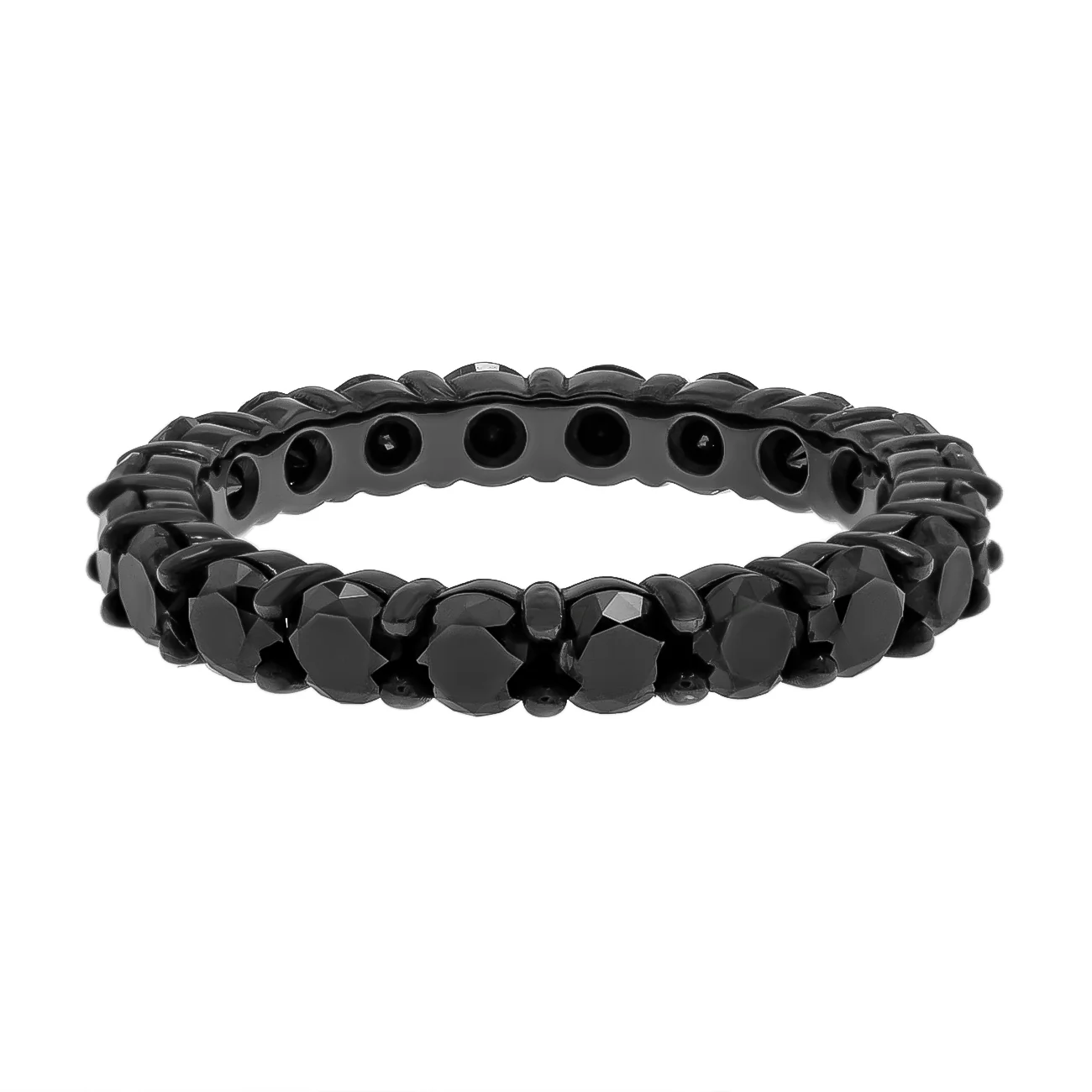 18K Black Gold Black Diamond Eternity Band - Image 2