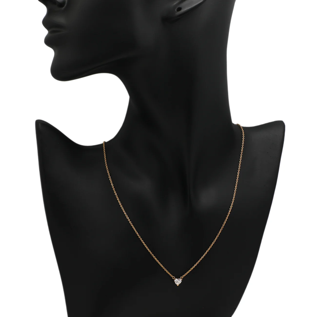 18K Rose Gold 0.51 Carat Heart Diamond Pendant - Image 3