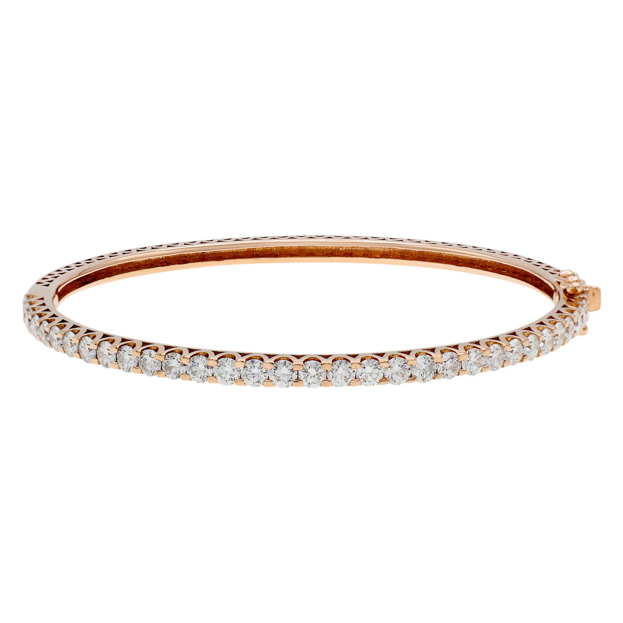 18K Rose Gold 3.10 Carat Diamond Bangle