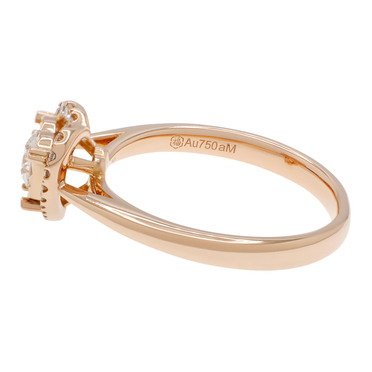 18K Rose Gold Diamond Heart Ring - Image 2