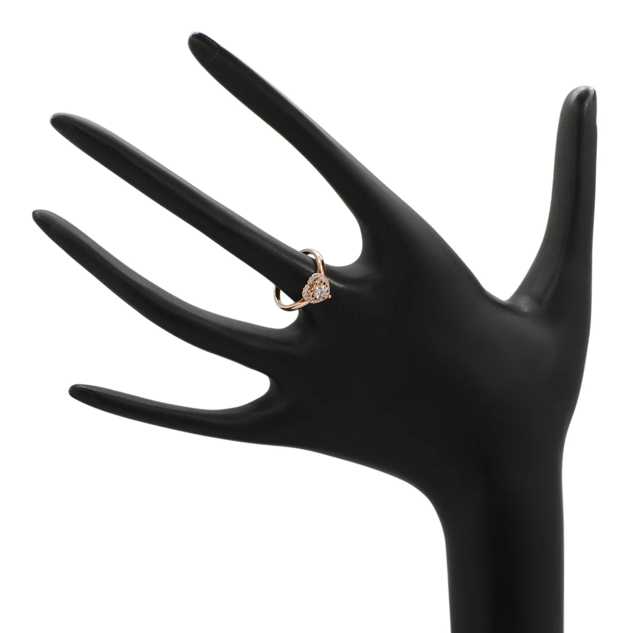 18K Rose Gold Diamond Heart Ring - Image 4