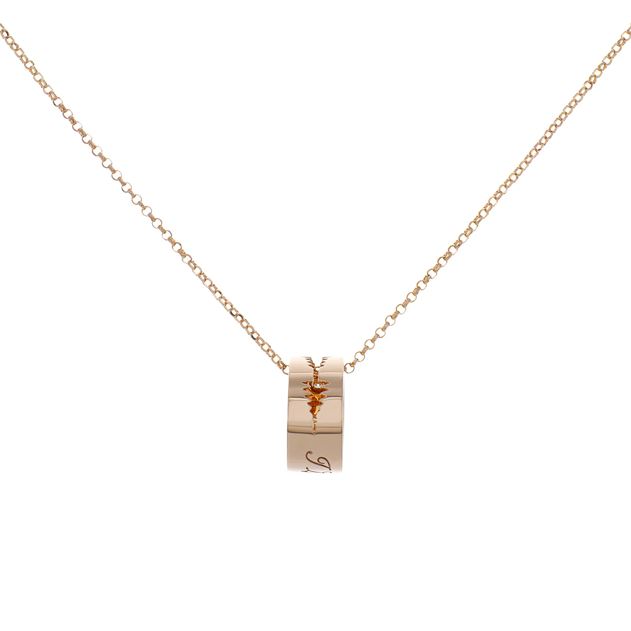 18K Rose Gold Diamond "I Love You" Charm Pendant - Image 2