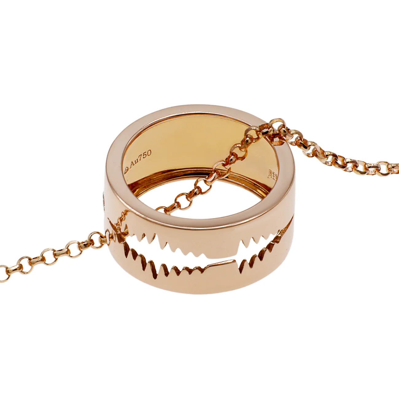 18K Rose Gold Diamond "I Love You" Charm Pendant - Image 4