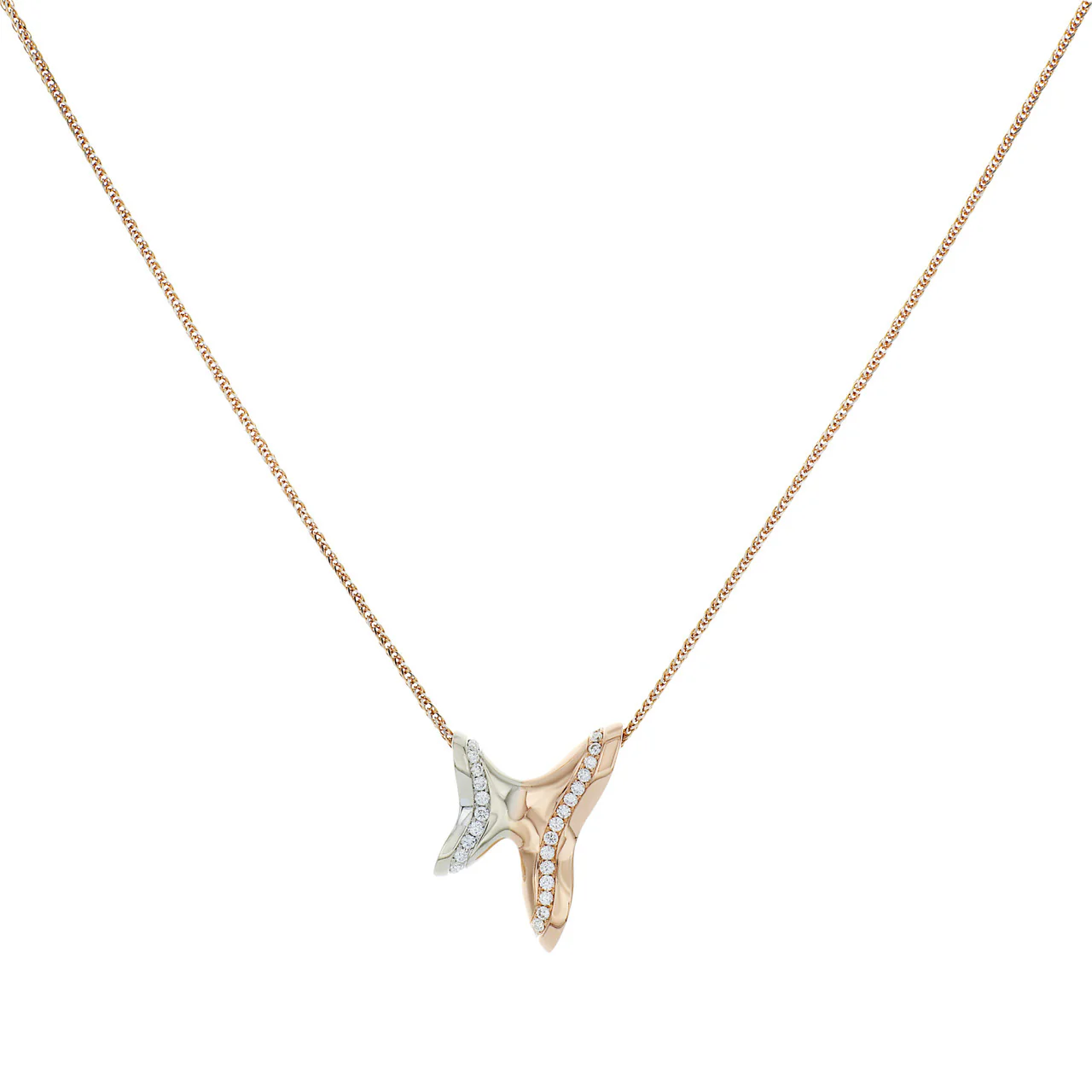 18K Rose Gold & White Gold 0.30 Carat Diamond Pendant